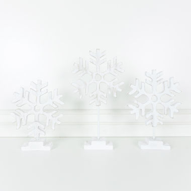 Large White Snowflake Set of 3